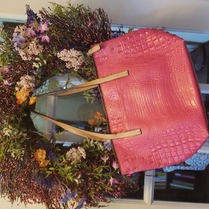 Darling Kate Landry Pink Croco Tote